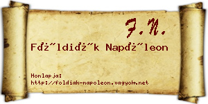 Földiák Napóleon névjegykártya